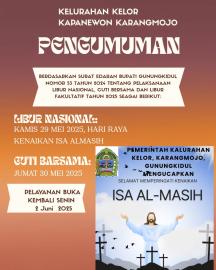 PENGUMUMAN LIBUR DAN CUTI BERSAMA