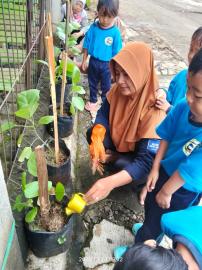 KEGIATAN MERABUK SAYUR DI KB AL INSANI KELOR TANAMKAN CINTA LINGKUNGAN SEJAK USIA DINI