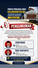 Panitia Pemilihan Lurah Kalurahan Kelor Umumkan Dua Bakal Calon Lolos Seleksi Administrasi